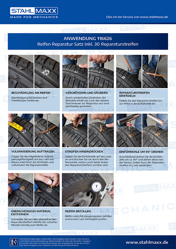 Reifen Reparatur Satz, 38-tlg. inkl. 30 Reparaturstreifen, Reifenreparatur, Rad / Reifen, Verbrauchsmaterial