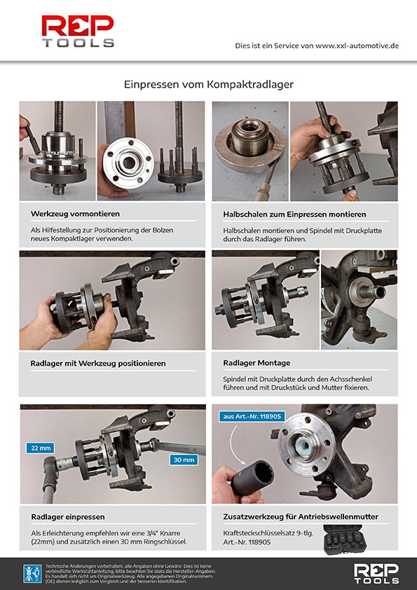 Spezialwerkzeug zur DeMontage von Kompaktradlagern für Volvo / Ford / Mazda,  78 mm, Radlager, Fahrwerk / Achse, Spezialwerkzeug