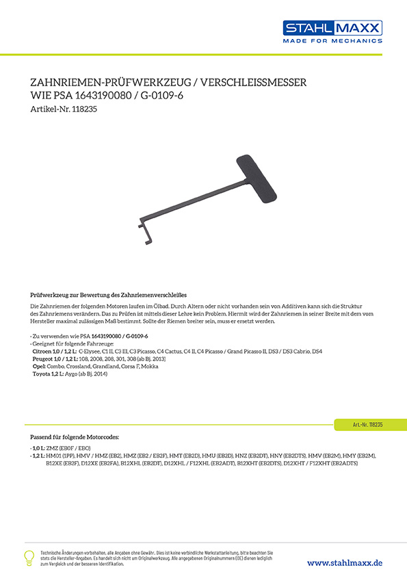 Zahnriemen-Werkzeug - PCI Shop - Professionelle Fahrzeugdiagnose, 120,00 €